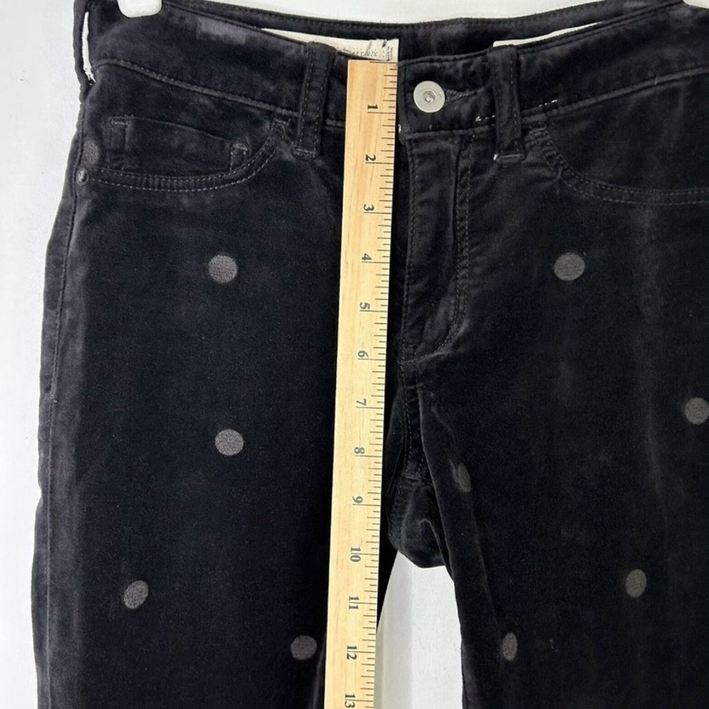 Anthropologie Pilcro High Rise Skinny Velvet Jeans Womens Size 26 Black Dot